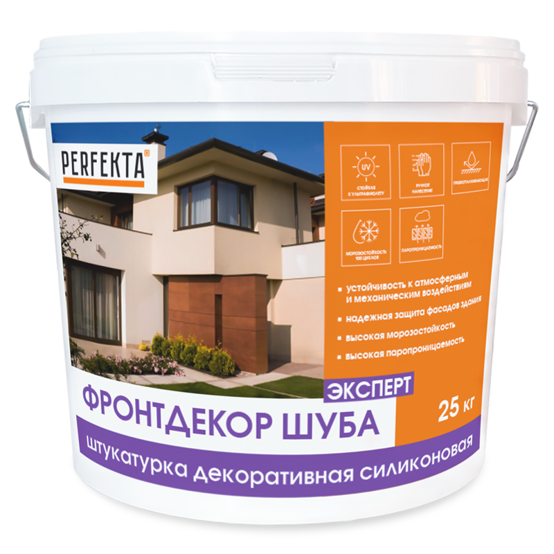 Штукатурка декоративная силиконовая Фронтдекор Шуба Эксперт, 25 кг
