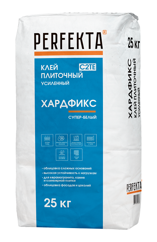 Клей плиточный усиленный Хардфикс Супер-белый C2 ТЕ, 25 кг