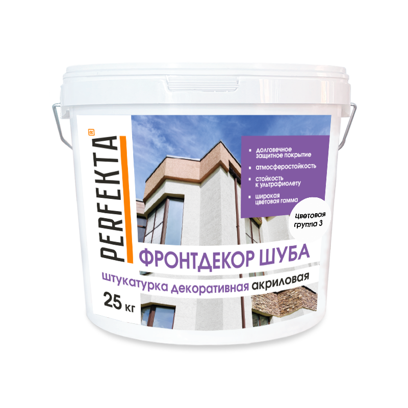 Штукатурка декоративная акриловая Фронтдекор Шуба цветовая группа 3, 25 кг