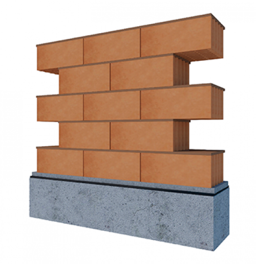 Возведение несущих стен из пустотелых керамических блоков